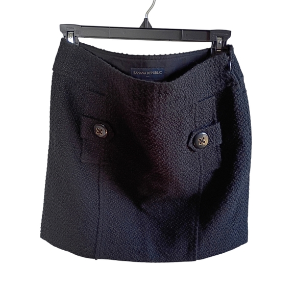 Banana Republic Textured Black Mini Skirt - Picture 1 of 9